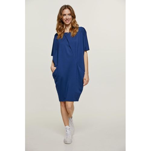 Blaues Punto di Roma Fledermauskleid