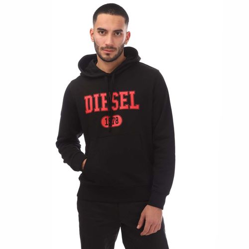 Diesel - Roter Kapuzenpullover mit schwarzem 1978-Logo