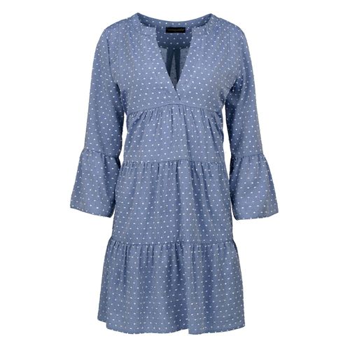 Denim jurk met geplooide naden