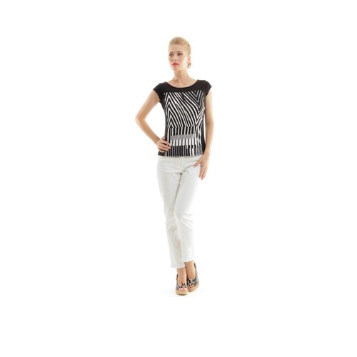 Geometrisches Top in Schwarz und Weiß