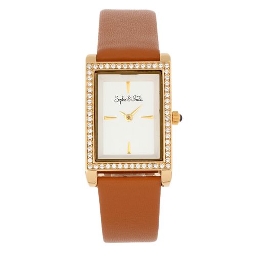 Montre à bracelet en cuir Sophie et Freda Wilmington avec cristaux Swarovski