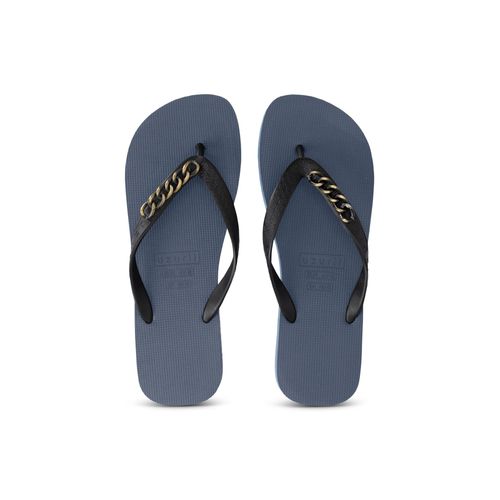 Gouden kleine teenslippers marineblauw