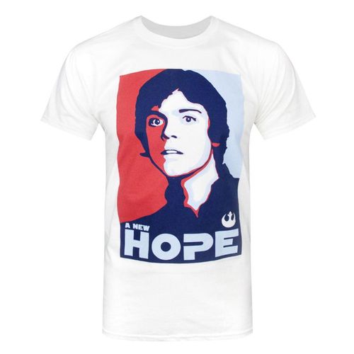 Star Wars Officieel heren Luke Skywalker A New Hope T-shirt (Wit)