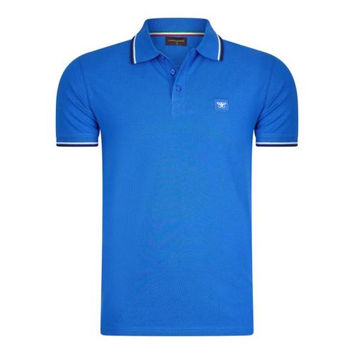 Cappuccino Italia Polo Applique Pique Blau