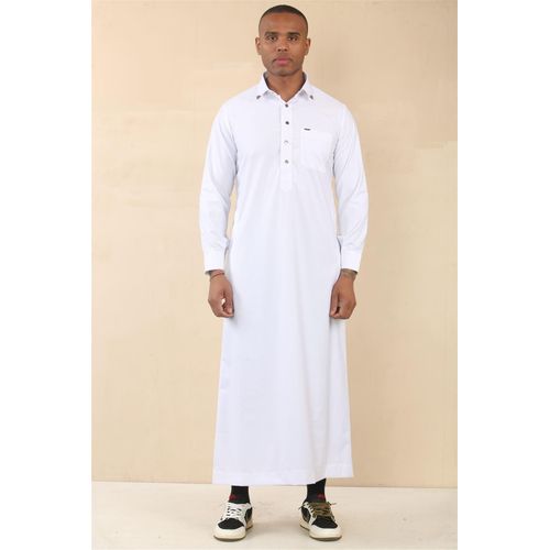 Heren witte Thobe Arabische Saudi Emirati islamitische kleding Jubba gewaad