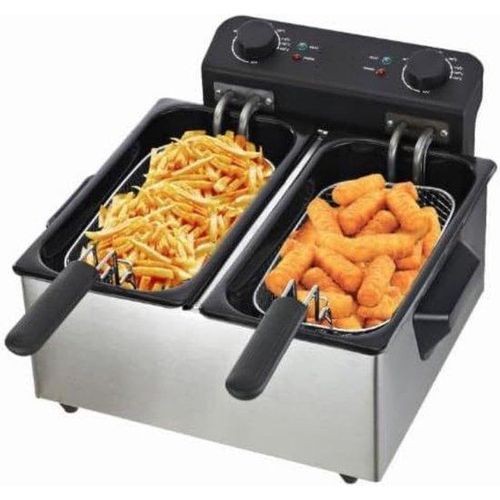 Doppel-Frittier-Gerät - Doppel-Frittiermaschine - Doppel-Frittier-Hersteller - 3300W - 2 x 3 Liter Frittierschalen