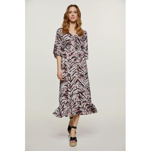 Midi jurk met ruches