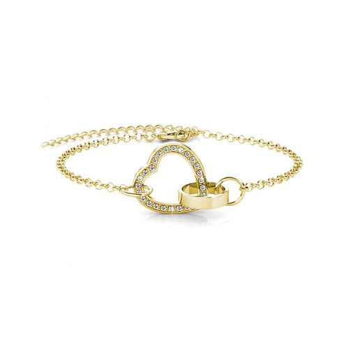Verschlossenes Herz-Armband - Gold und Kristall