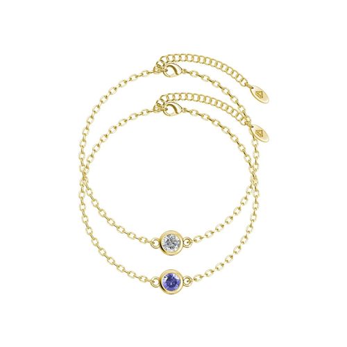 Geboortesteen armbanden - Goud, kristal en paars