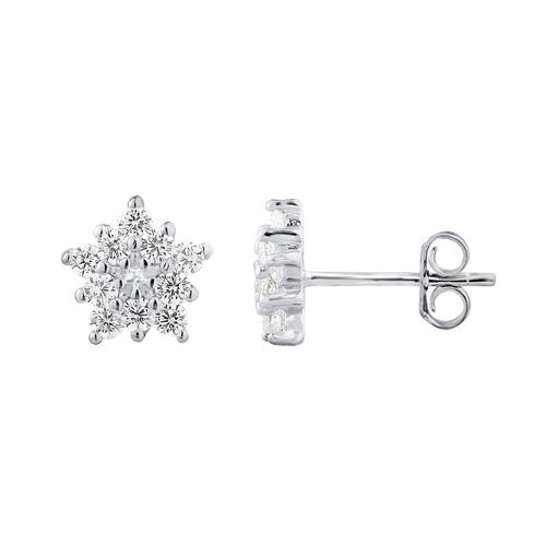 Zirkonium en zilver 925 sterrenoxides oorbellen - Sterren
