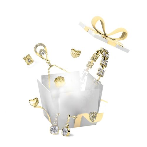 13 juwelen en 11 verrassingskralen voor een doe-het-zelf-adventskalender - goud en kristal