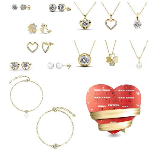 Surprise Heart Adventskalender - 14 Juwelen - Goud en Kristal