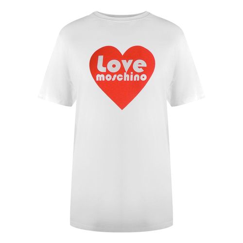 Love Moschino T-shirt Met Hartlogo In Wit