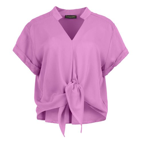 Lavendel droom viscose blouse met striksluiting