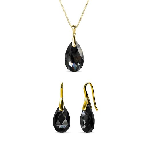 Teardrop haaksets - Goud en zwart