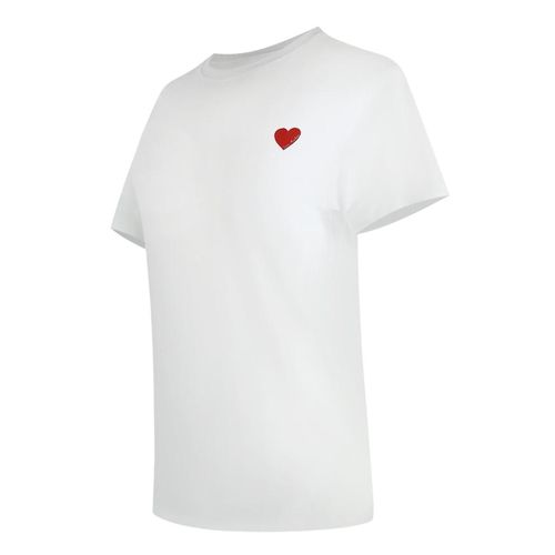Moschino T-shirt Mit Kleinem Roten Herzlogo (weiß)