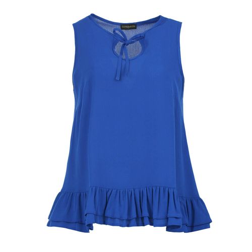 Saffier Elegantie Crepe Ruffle Top
