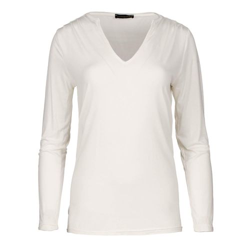 Cream Jersey V Hals Top