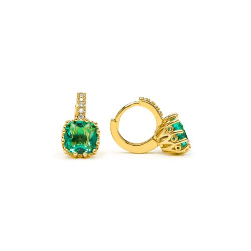 Luxenter Ohrringe mit grünem Paraiba-Hydrothermalquarz, 18 Karat Gelbgold-Finish – Rilhi