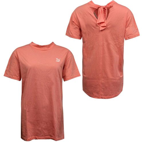 Puma Bow Elongated Damen-T-Shirt in Rosa