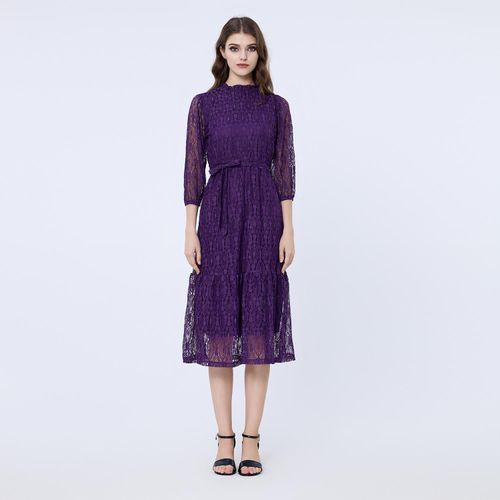 Fit-and-flare kanten jurk