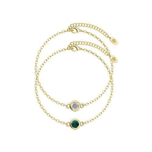 Geboortesteen armbanden - Goud, kristal en groen