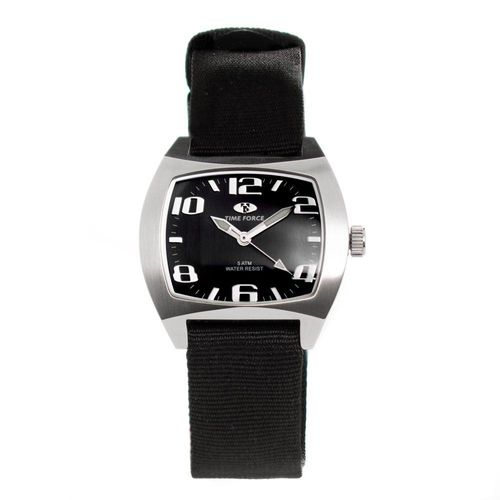 Analoge Uhr mit schwarzem Band