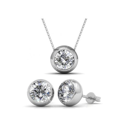Kopie des Mond-Sets - Silber und Kristall