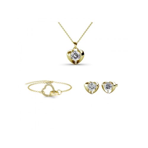 Simply Love Verschlossenes Herz für Baum Set - Gold und Kristall