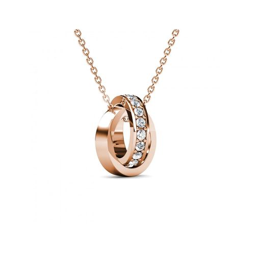 Kreis Hoop Anhänger - Rose Gold und Kristall