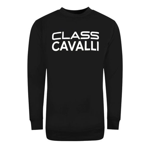 Cavalli Class zwart sweatshirt met vastgeschroefd logo