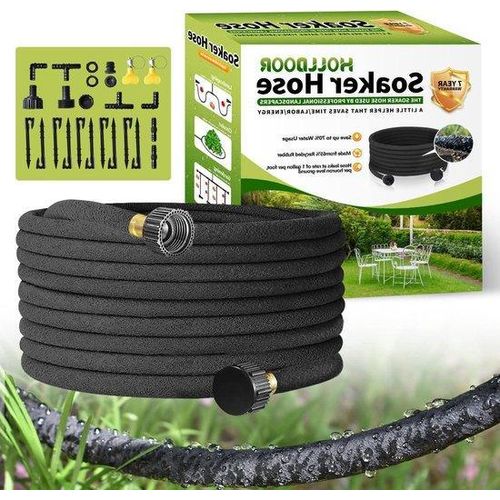 Wasserspritzschlauch für den Garten - Effizienter Wasserlieferant - Wasser sparendes Design - 100 Meter Länge - Schwarz