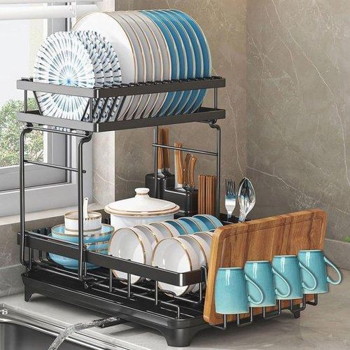 Edelstahl-Dusche-Schaum-Abbau-Set mit 2 Ebenen - justierbar