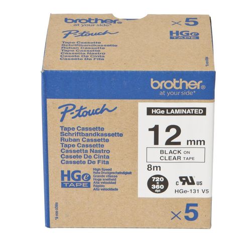 Schriftband HGe-131V5 (5 Stk) Schwarz auf Gold 12mm x 8m