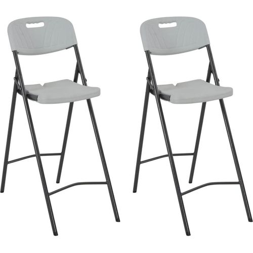 Klappbare Barstühle 2 Stk. HDPE und Stahl Weiß