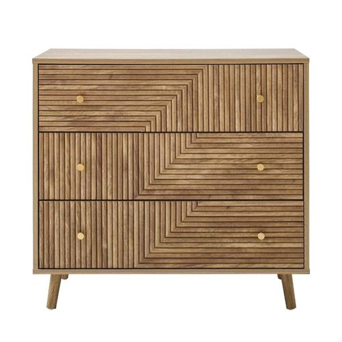 KOMMODE mit 3 Schubladen und Lamellenfronten - Eden 80/40/75 cm