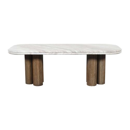 COUCHTISCH mit Marmorplatte 50/120/41,5 cm