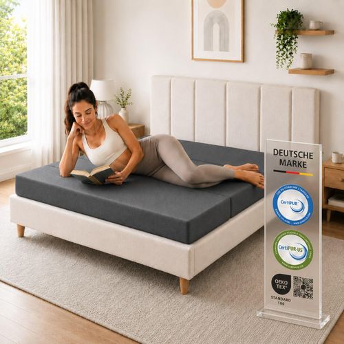 Arensberger Luisa Faltmatratze 15 cm Gel Memory Foam klappbar mit Tragetasche