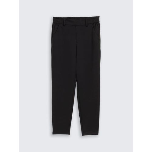 TOM TAILOR DENIM Damen Relaxed Fit Hose mit elastischem Bund, schwarz, Uni, Gr. L