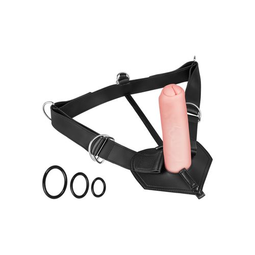 Uncut Cock with Strap-On Harness , 21 cm, 7 Teile