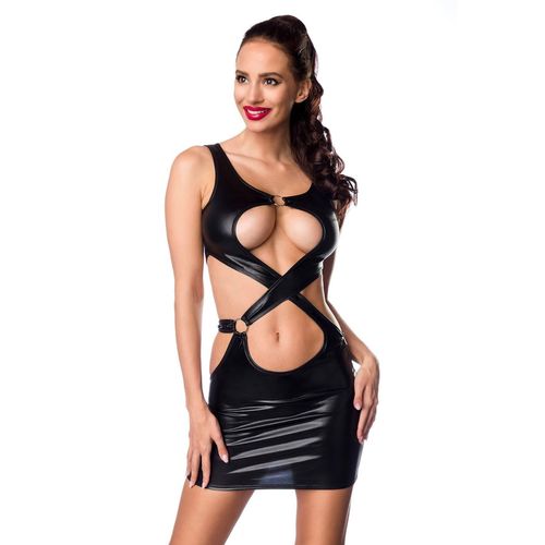Raffiniertes Wetlook-Minikleid