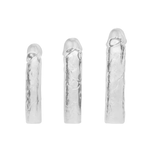 Geaderte Penishülle, 3 Stück, 16 - 19 cm