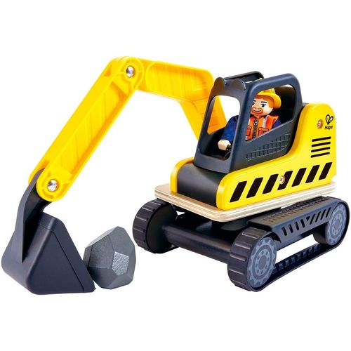 Spielzeug-Bagger HAPE "Bagger", bunt, Spielzeugfahrzeuge, KinderB:28cm H:18,5cm T:14,5cm, Spielzeug-Bagger, B:28cm H:18,5cm T:14,5cm