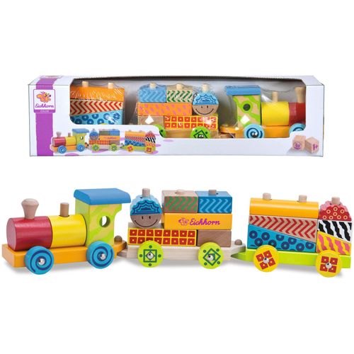 Spielzeug-Zug EICHHORN "Color, kleiner Zug", bunt, Spielzeugfahrzeuge, KinderT:41cm, Holz, Spielzeug-Zug, T:41cm