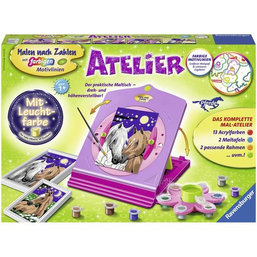 Malen nach Zahlen RAVENSBURGER "Atelier Pferde", bunt, Malvorlagen, Kinder, Malen nach Zahlen, Made in Europe