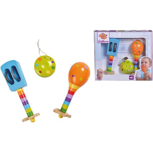 Spielzeug-Musikinstrument EICHHORN "Musikset mit Maracas", bunt, Spielzeug-Musikinstrumente, Kinder, Holz, Spielzeug-Musikinstrument