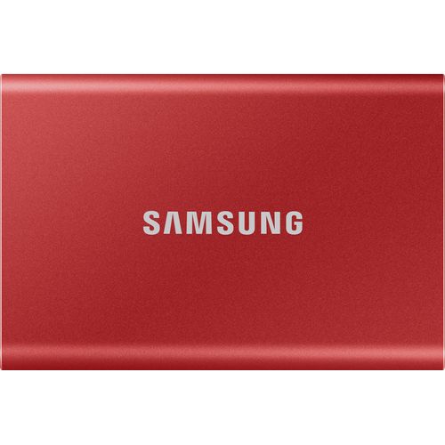 Samsung Portable SSD T7, 500 GB, USB Typ-C, 3.2 Gen 2 (3.1 Gen 2), 1050 MB/s, Passwortschutz, Rot