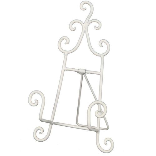 Kochbuchhalter AMBIENTE HAUS "Staffelei in Weiß - 24 cm", weiß, B:15cm H:24cm T:14cm, Schmiedeeisen, Buchstützen, Kochbuchhalter