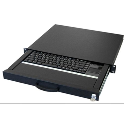 aixcase 19" Rack 1U Tastatur DE Touchpad USB schwarz