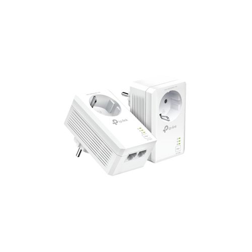TP-LINK Netzwerk-Adapter "AV1000 2-Port Gigabit Powerline Adapter mit Steckdose", weiß, B:13,8cm H:18,9cm T:10,1cm, Adapter, Netzwerk-Adapter